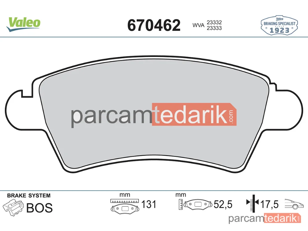 670462 | Fren Balatası — Citroen Xsara Break, Peugeot 306 Break, Peugeot 306